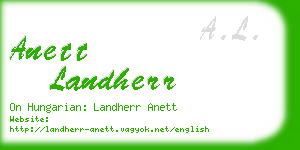 anett landherr business card